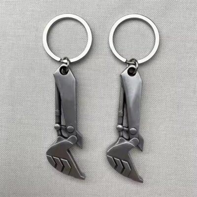 Custom excavator hook keychain metal bottle opener with logo