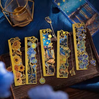 Colorful metal ruler bookmark with creative design