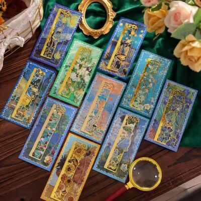 Colorful metal ruler bookmark with creative design