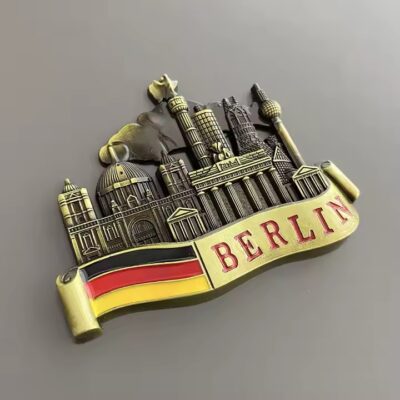 Custom souvenir metal fridge magnets with world landmarks
