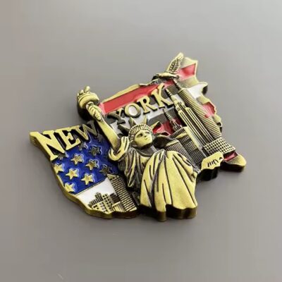 Custom souvenir metal fridge magnets with world landmarks