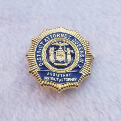 Custom luxury embossed metal badge – premium logo pin for uniforms and events