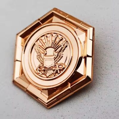 3D Custom Gold Nickel-Plated Metal Badge