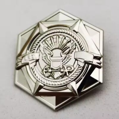 3D Custom Gold Nickel-Plated Metal Badge