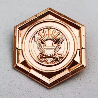 3D Custom Gold Nickel-Plated Metal Badge