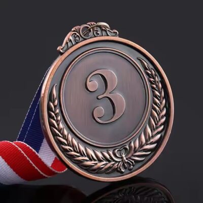 Custom Metal Sports Medal with Logo and Ribbon
