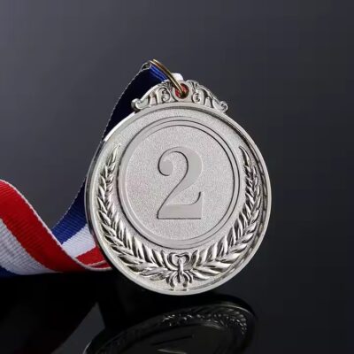 Custom Metal Sports Medal with Logo and Ribbon