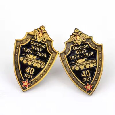 Custom soft enamel metal badge with colored design