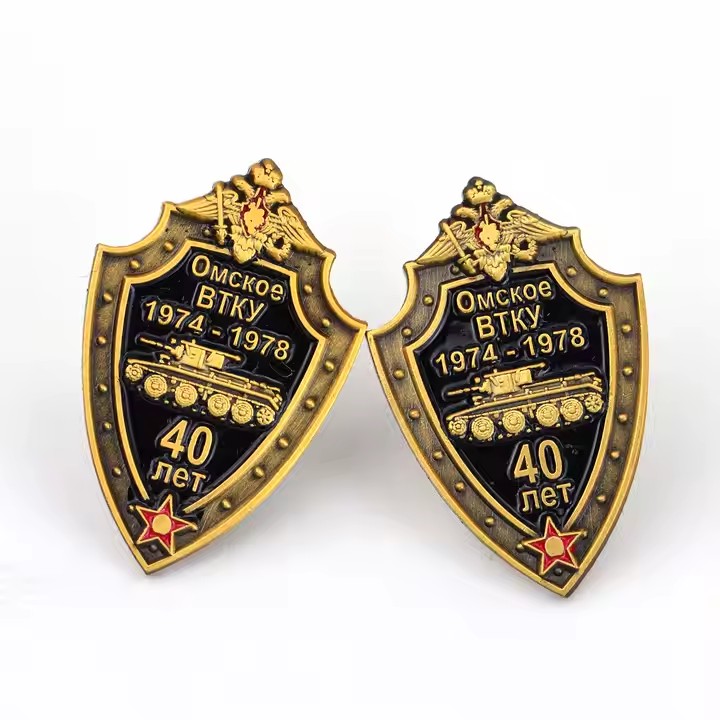 Custom soft enamel metal badge with colored design