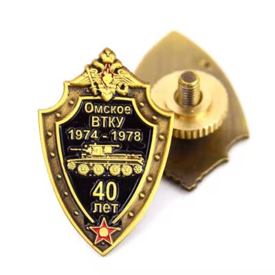 Custom soft enamel metal badge with colored design