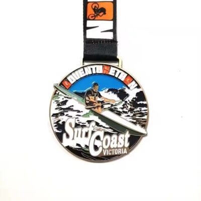 Custom Metal Running Medal with Ribbon for Race Awards