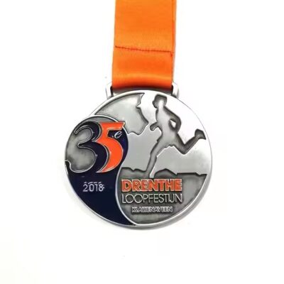 Custom Metal Running Medal with Ribbon for Race Awards