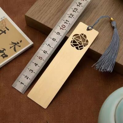 Luxury hollow-out brass metal bookmark with creative cutout design
