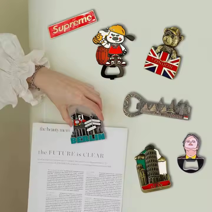Custom 3D decorative metal fridge magnet manufacturer