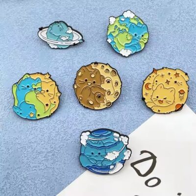 Custom anime hard enamel metal pin with colorful design
