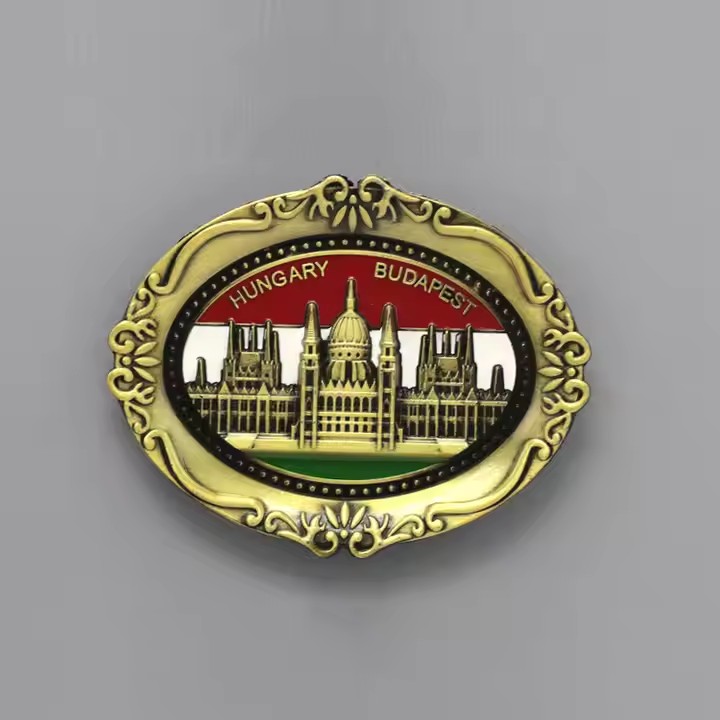 3D enamel metal fridge magnet with colorful travel souvenir design