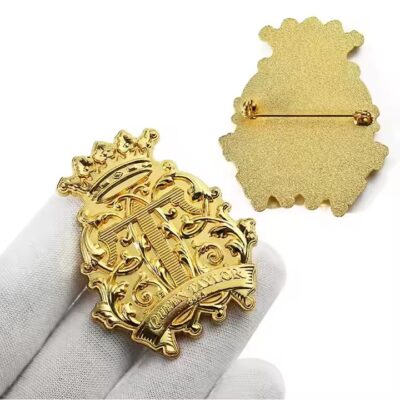 Custom 3D Logo Metal Badge with Polished Finish and Secure Clutch