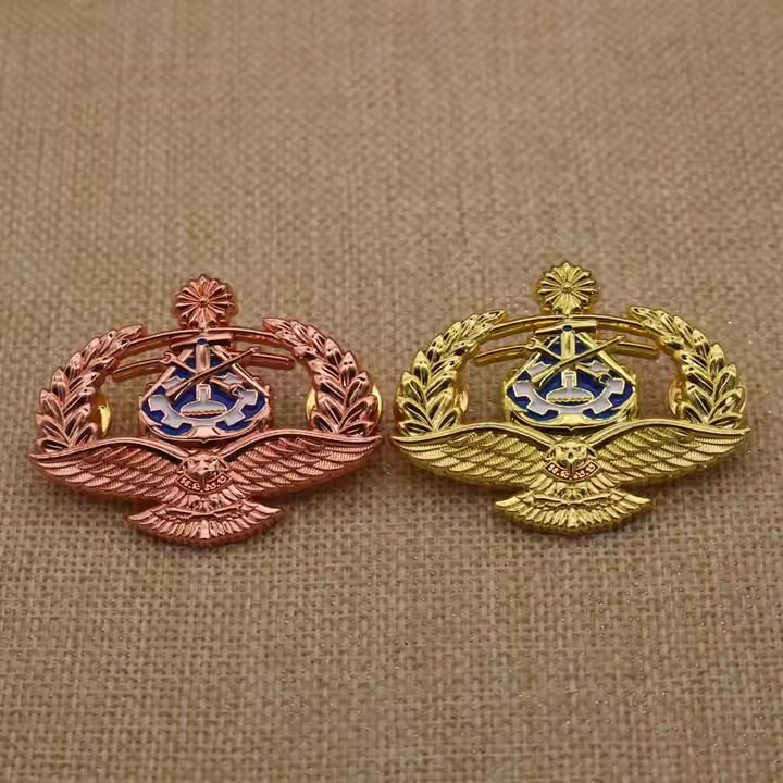 Custom embossed enamel pin badge with butterfly clutch