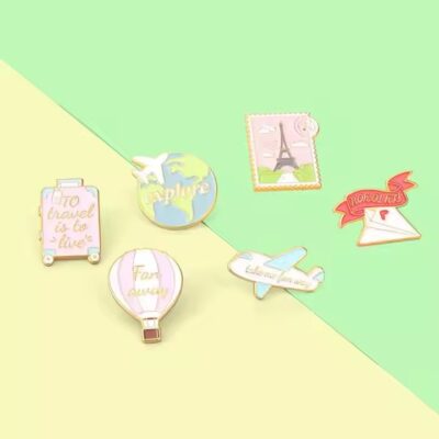 Assorted cute metal pins with colorful and durable designs