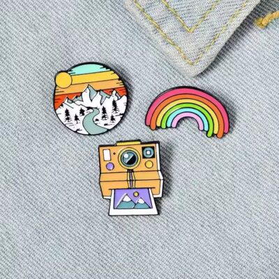 Assorted cute metal pins with colorful and durable designs