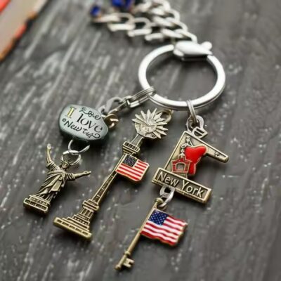 Custom New York City Landmark Souvenir Metal Keychain