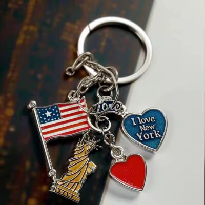 Custom New York City Landmark Souvenir Metal Keychain