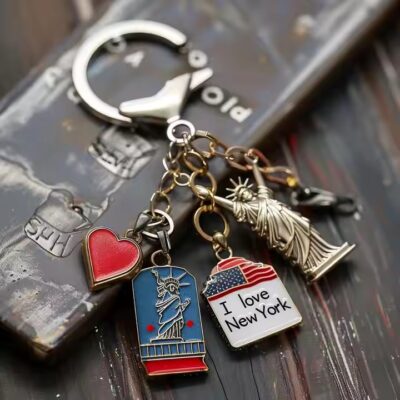 Custom New York City Landmark Souvenir Metal Keychain