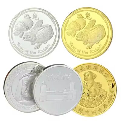 Custom 3D souvenir metal coins with embossed design