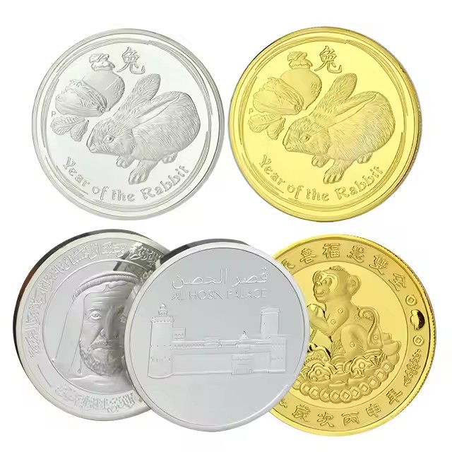 Custom 3D souvenir metal coins with embossed design