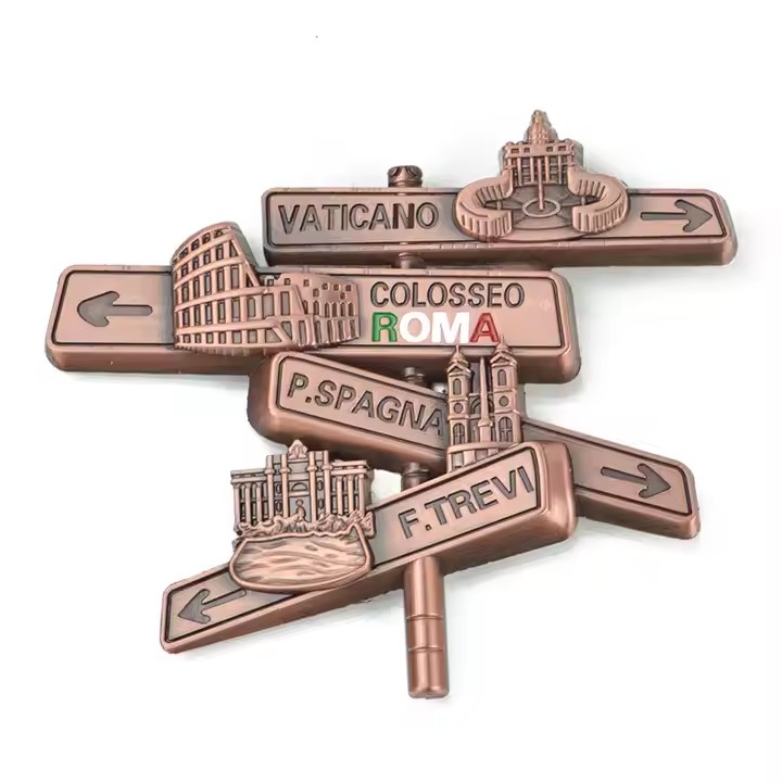 Custom 3D country souvenir metal fridge magnet with national logo design