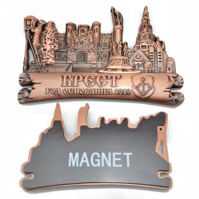 Custom 3D country souvenir metal fridge magnet with national logo design