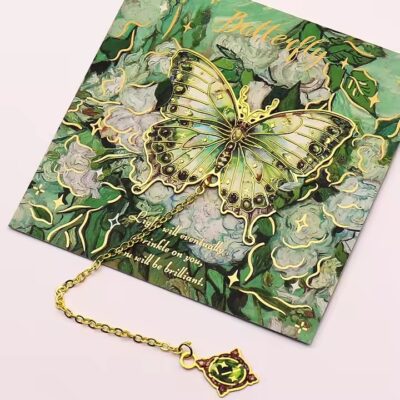 Custom 3D enamel metal bookmark with decorative tassel