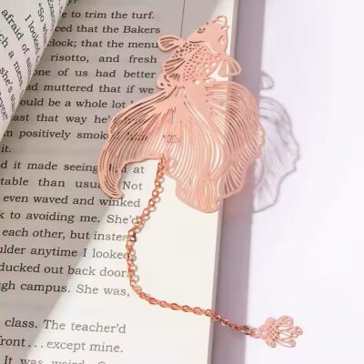 Custom 3D metal bookmark with colorful tassel and engraved design