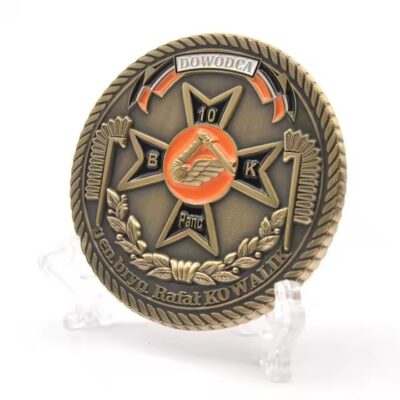 Custom 3D commemorative metal coin with detailed engraving