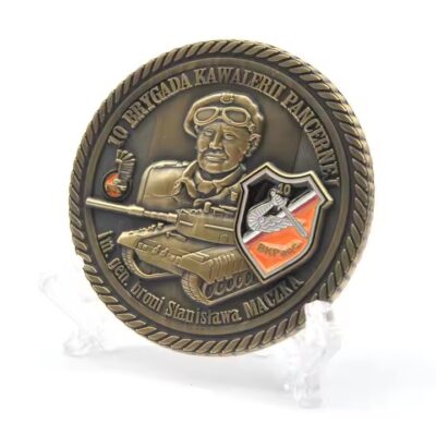 Custom 3D commemorative metal coin with detailed engraving
