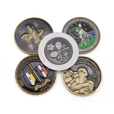 Custom 3D commemorative metal coin with detailed engraving