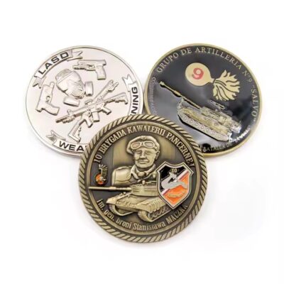 Custom 3D commemorative metal coin with detailed engraving