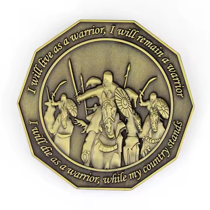Custom artistic metal coin gift with 3D engraving