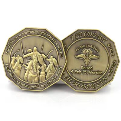 Custom artistic metal coin gift with 3D engraving

