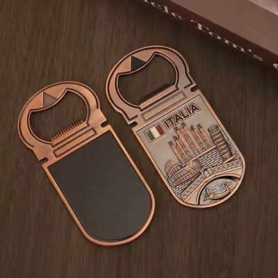 Custom metal fridge magnet bottle opener with logo