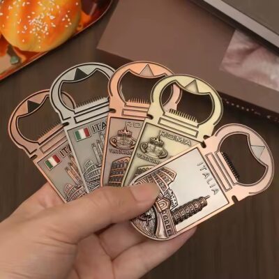 Custom metal fridge magnet bottle opener with logo