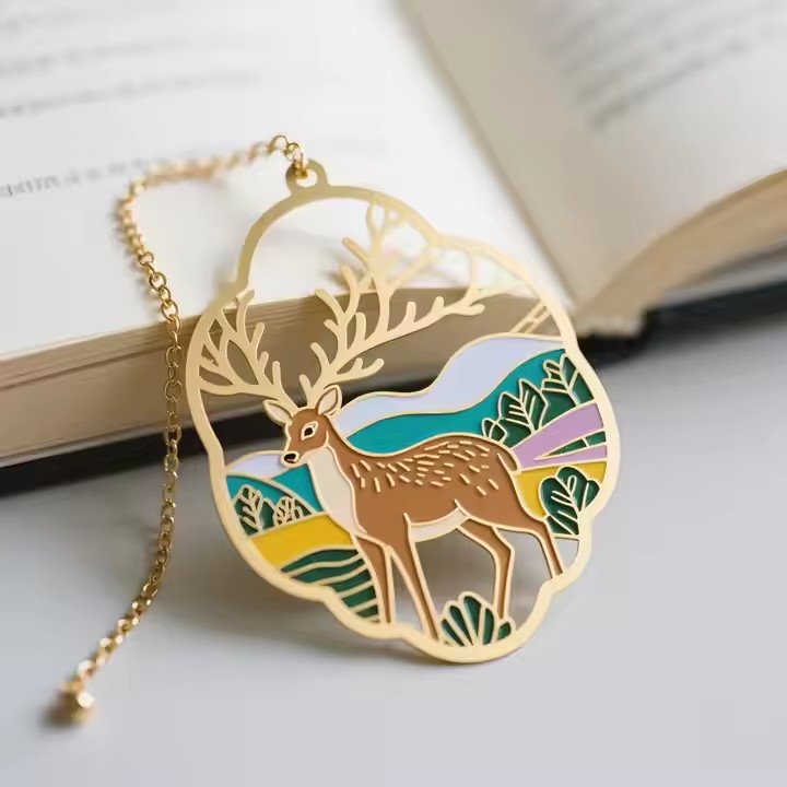 Custom designed personalized DIY metal bookmark with unique creative design