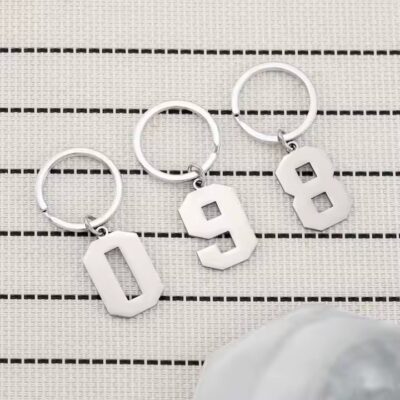 Custom Stainless Steel Number Metal Keychain
