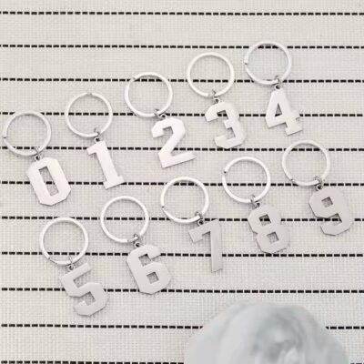 Custom Stainless Steel Number Metal Keychain