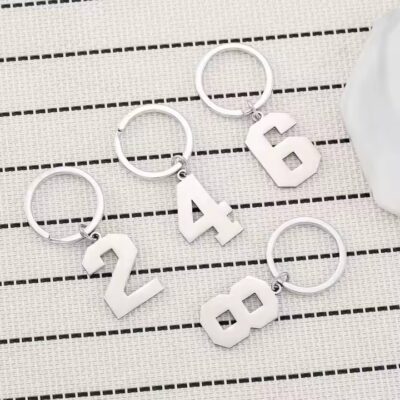 Custom Stainless Steel Number Metal Keychain