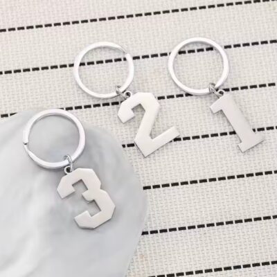 Custom Stainless Steel Number Metal Keychain