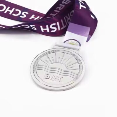 Custom Jiu-Jitsu Sports Metal Medal with Ribbon