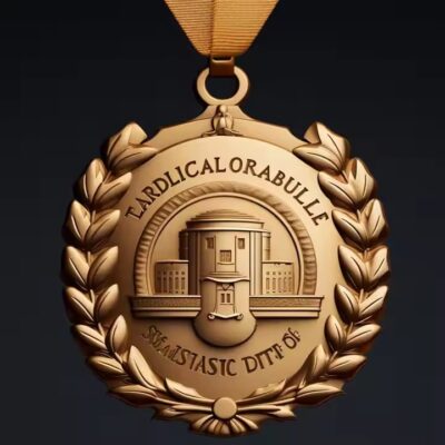 Custom School Medal with Ribbon for Student Competition Awards