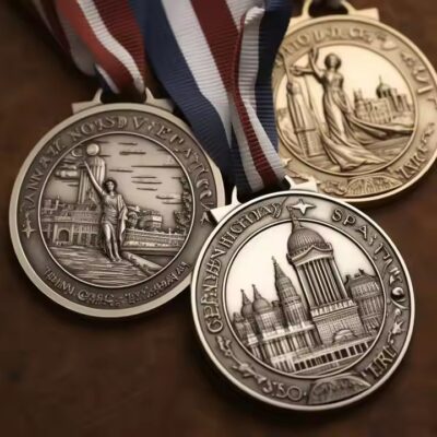 Custom School Medal with Ribbon for Student Competition Awards