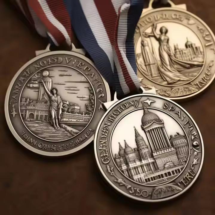 Custom School Medal with Ribbon for Student Competition Awards